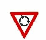 Road safety roundabout sign