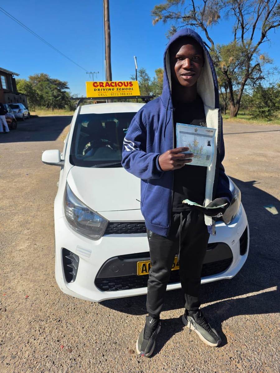 Fresh off the test with his licence